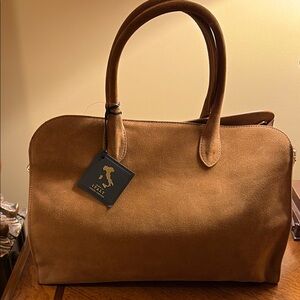 Classic Tan Leather Satchel Bag